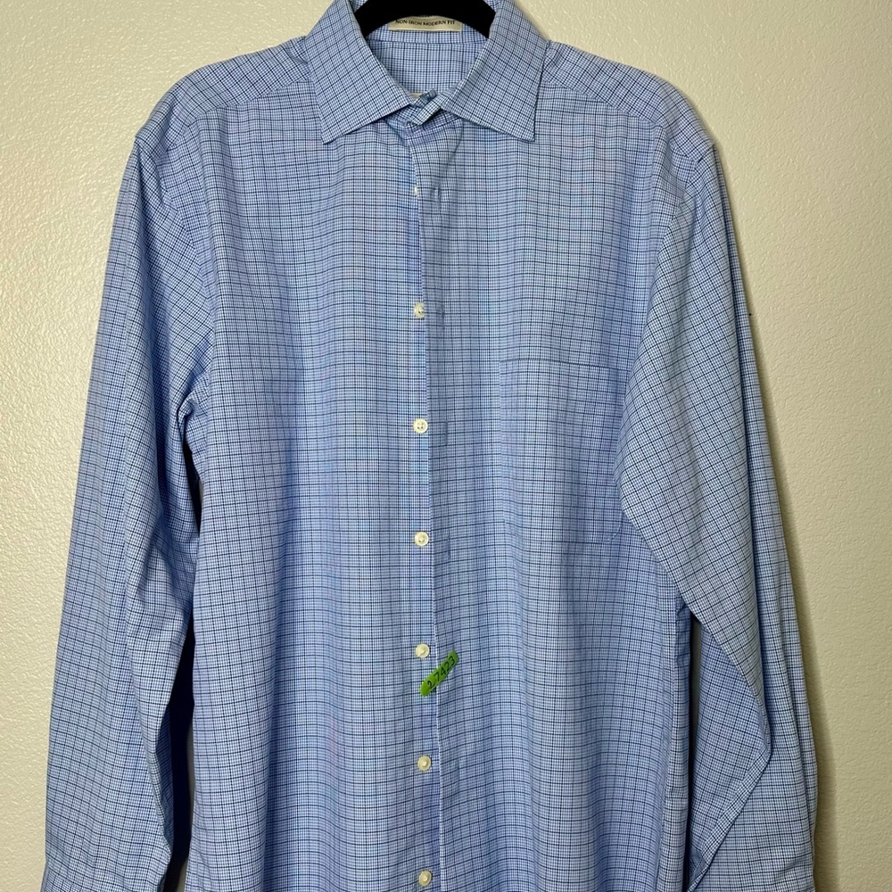 Pronto Uomo Light Blue Grid Pattern Shirt